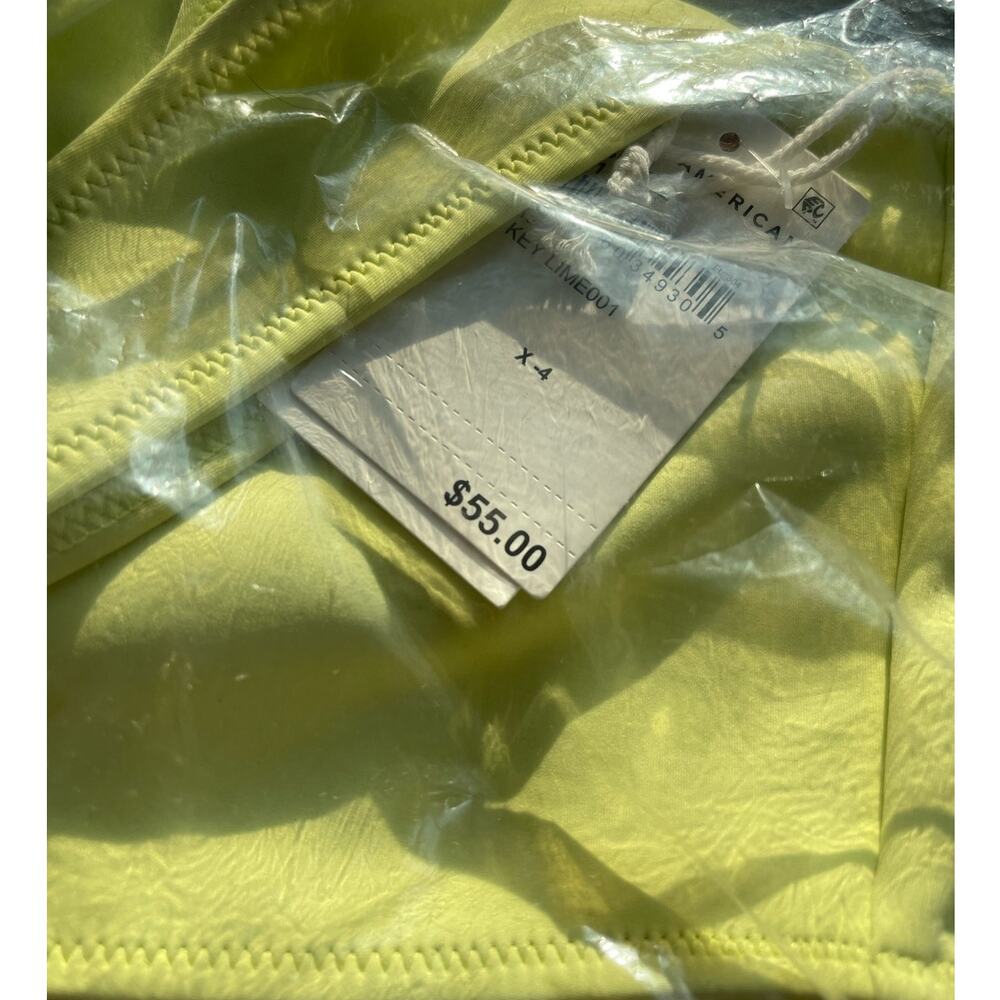Good American Size 4 Scuba Hot Shoulder Top Key Lime Bikini Top Size XL - Picture 6 of 6